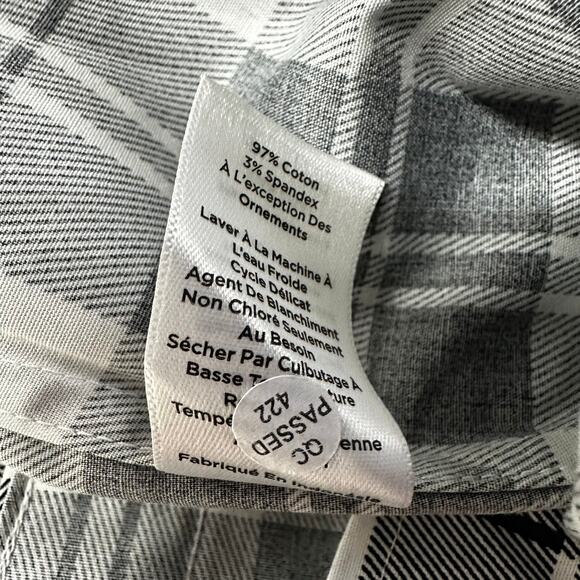 Catherines Button Up Shirt 26/28W Top Womens 3X Blue Tan White Pockets V Neck - Picture 7 of 8